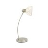 Simple Designs Brushed Nickel Desk Lamp with White Porcelain Flower Shade LD1000-WHT
